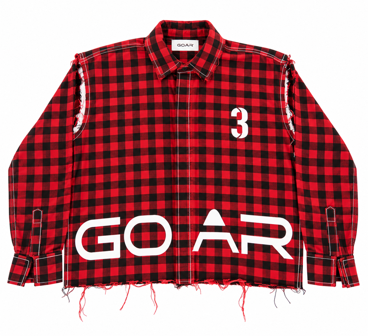GOAR Plaid Cropped Button Shirt long