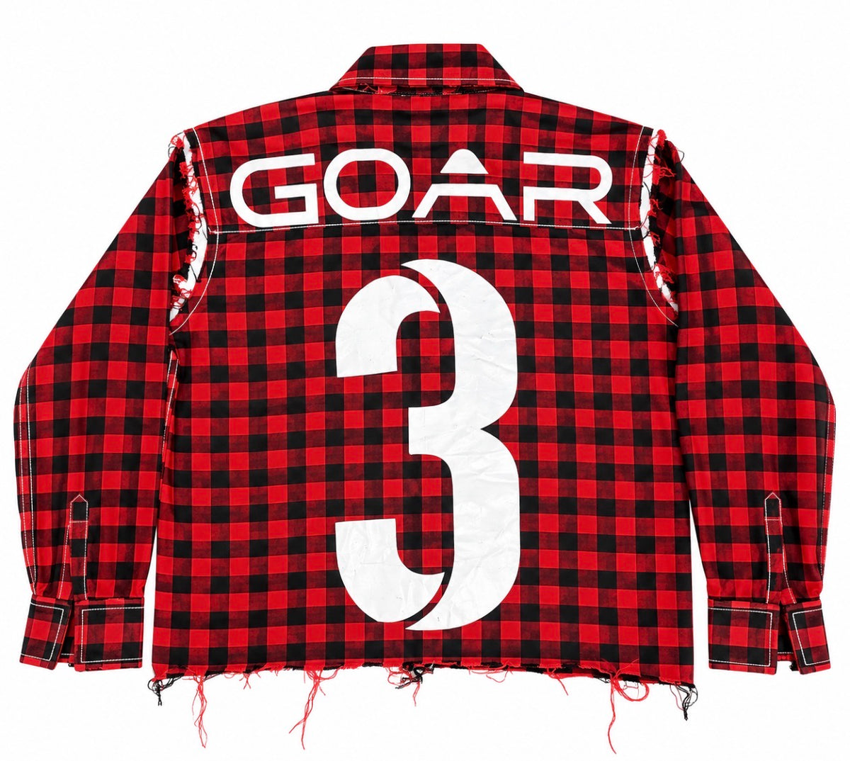GOAR Plaid Cropped Button Shirt long